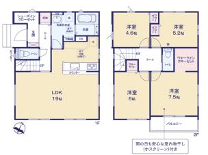 仲介手数料無料　福生市熊川2期　新築一戸建て　1号棟(全1棟)