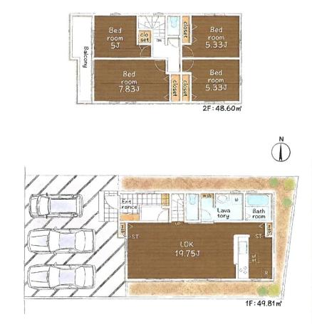 仲介手数料無料　あきる野市伊奈第2　新築一戸建　2号棟(全3棟)